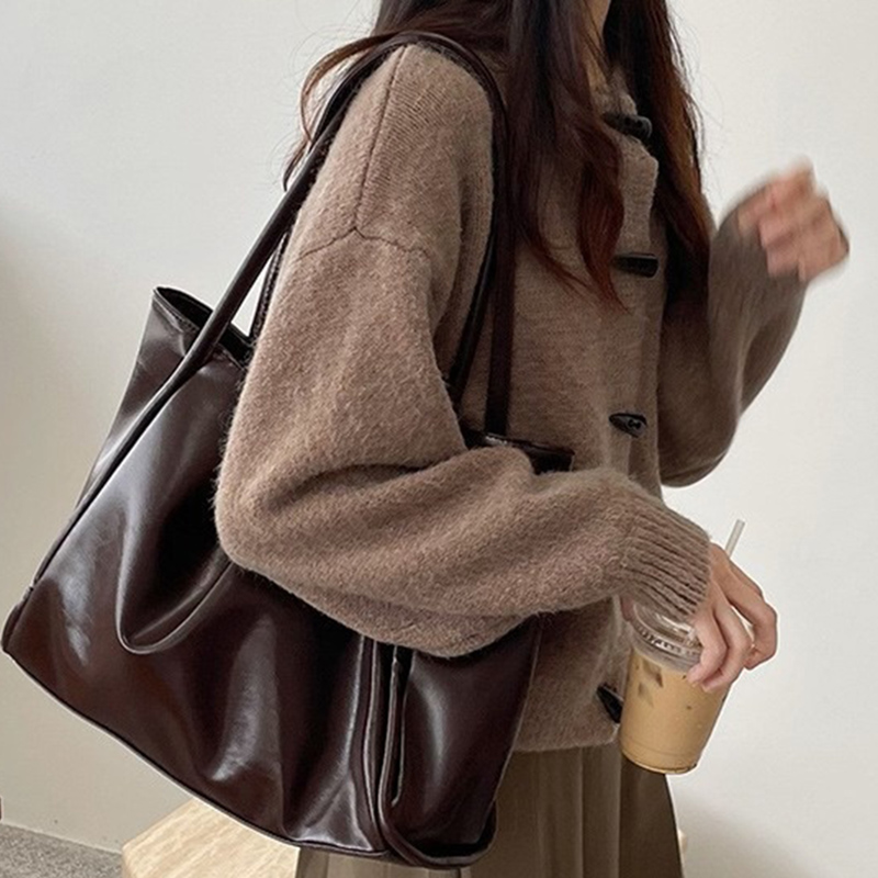 Leather Work Handbags - 2026 Women New Vintage Shoulder Bags