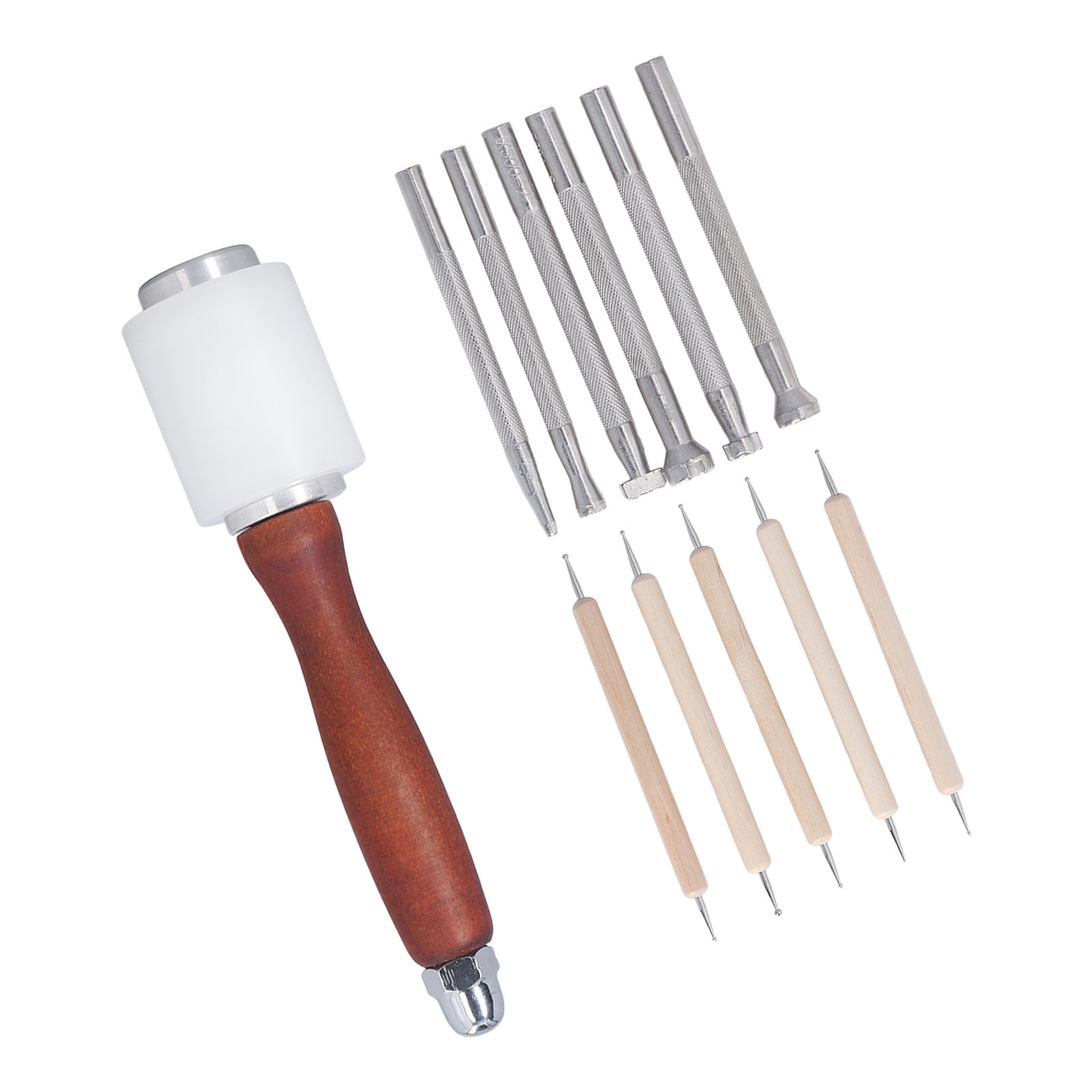 12 Pcs Leather Stamping Tools  - Leatherwork Hammer 评论和价格