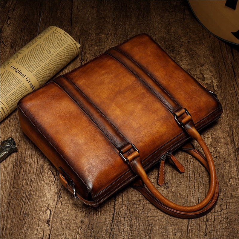 YETTIES Business Top Grain Lea - Leather Work Handbags 评论和价格