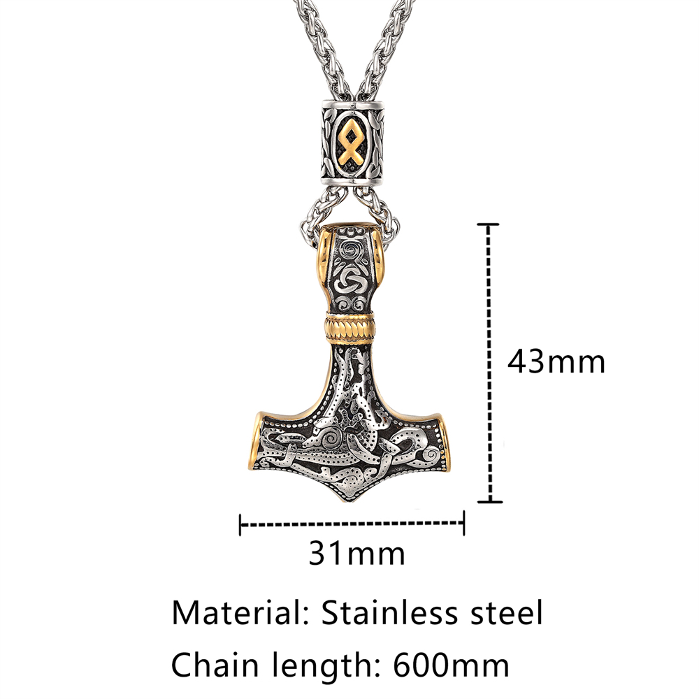 Gold Plated Norse Runes Beads  - Leatherwork Hammer 评论和价格