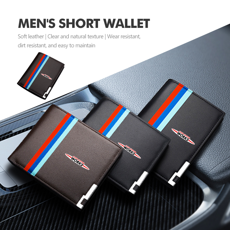 Car Men Short Wallet Multifunc - Leather Work For Car 评论和价格