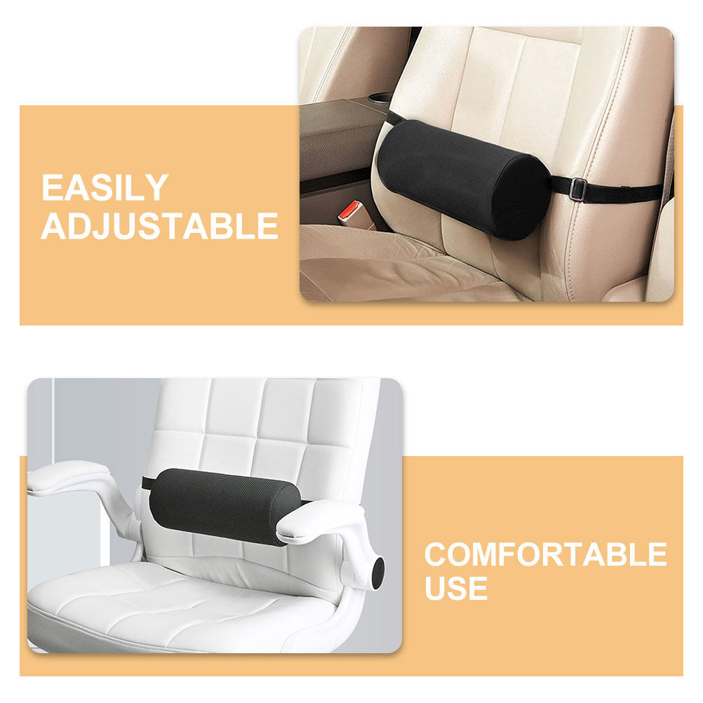 Black Cylindrical Lumbar Pillo - Leather Work For Car 评论和价格