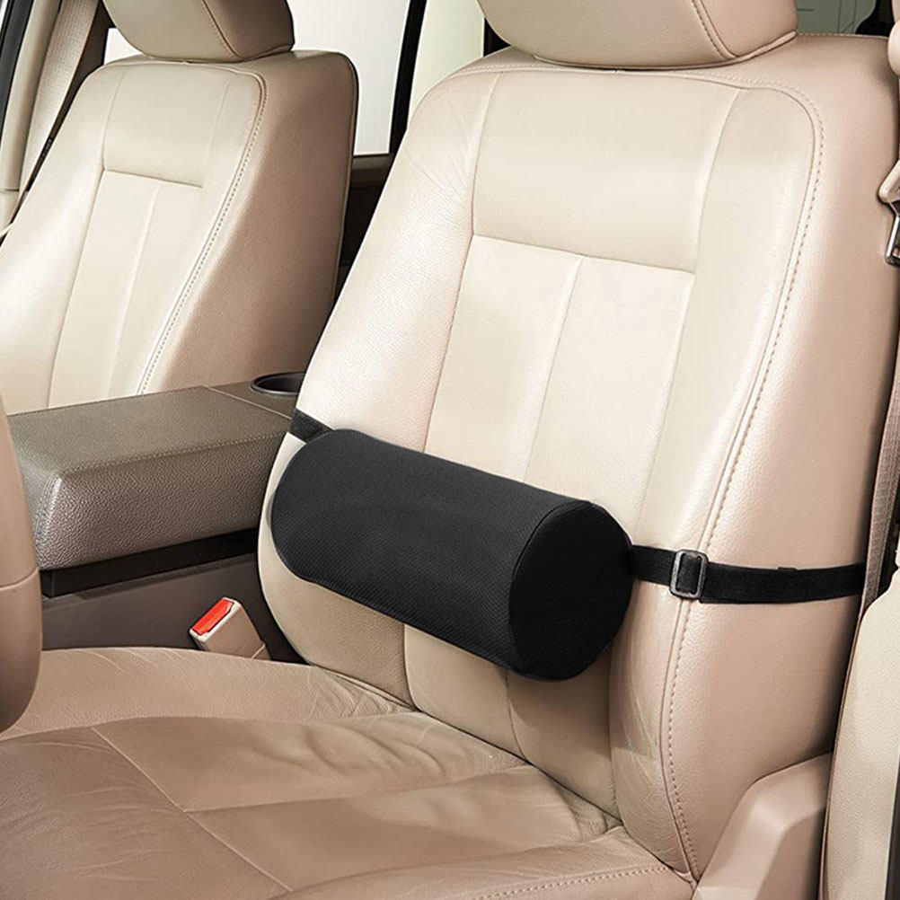 Black Cylindrical Lumbar Pillo - Leather Work For Car 评论和价格