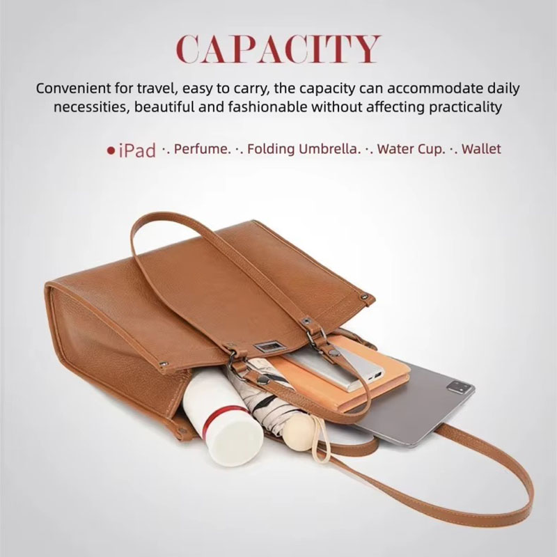 Women Large Capacity Tote Bag  - Leather Work Handbags 评论和价格
