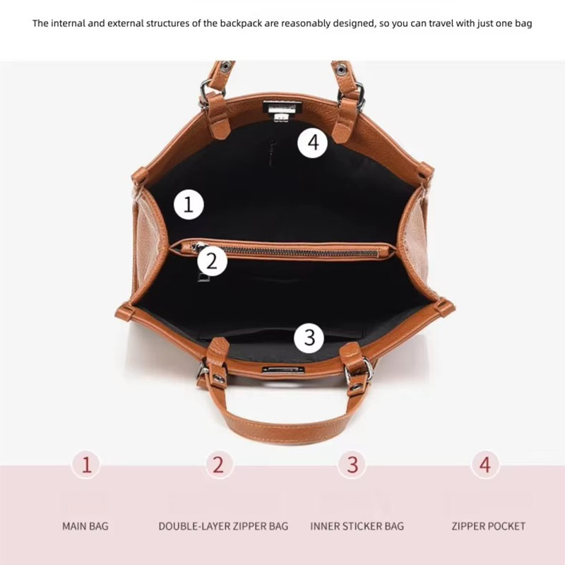 Women Large Capacity Tote Bag  - Leather Work Handbags 评论和价格