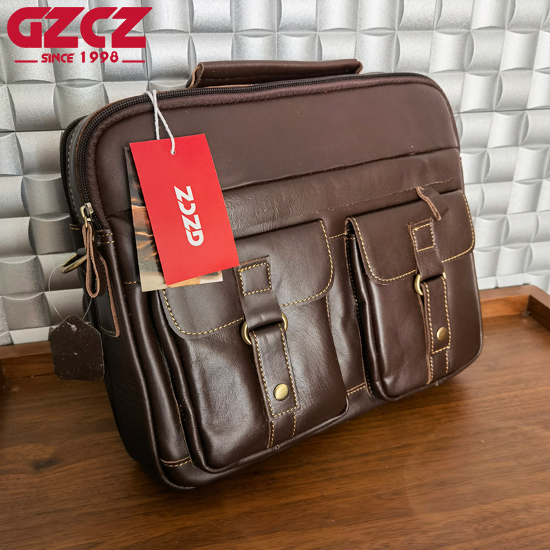 GZCZ Men's Handbag Leisure Bus - Leather Work Handbags 评论和价格