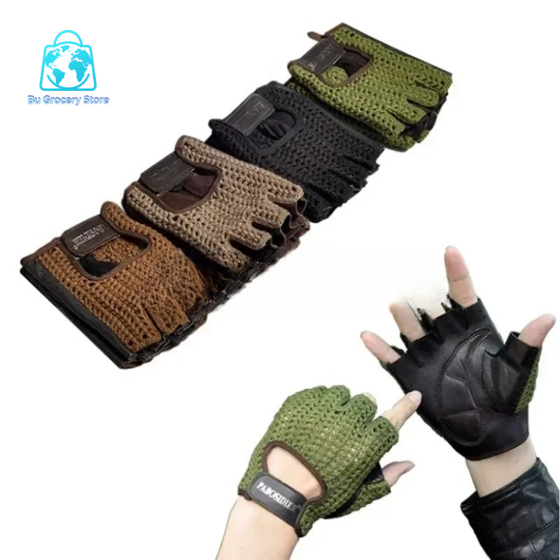 Leather Mesh Fingerless Gloves - Leather Work For Car 评论和价格