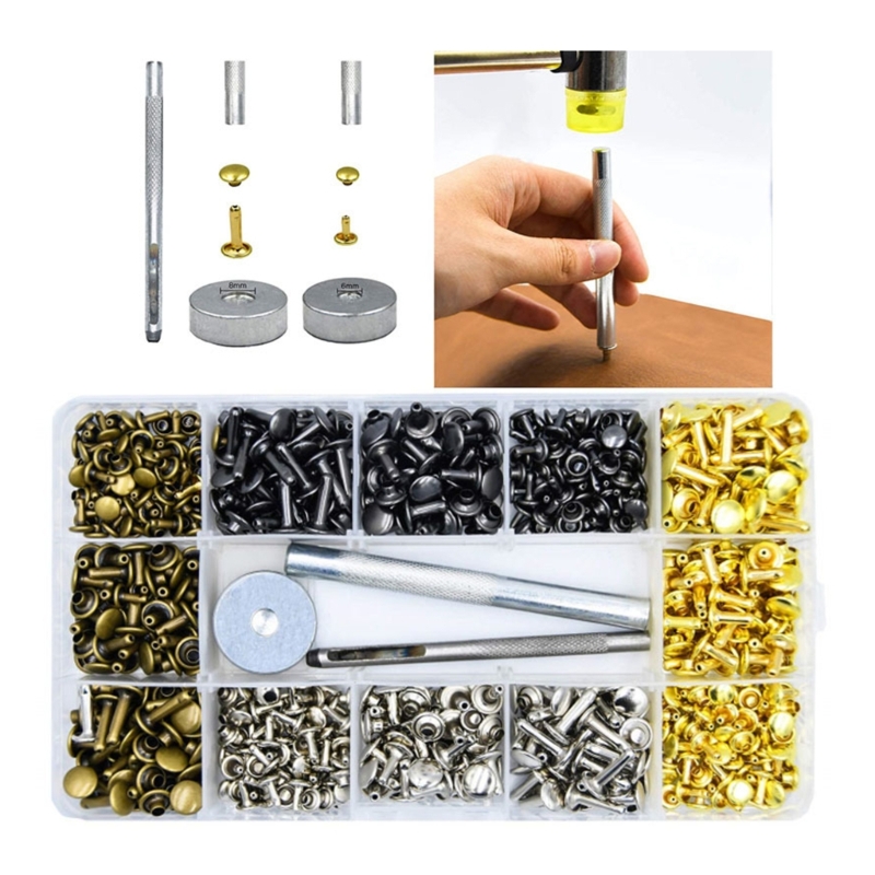 180Sets Leather Rivets 6mm/8mm - Rivet Setter Tool 评论和价格