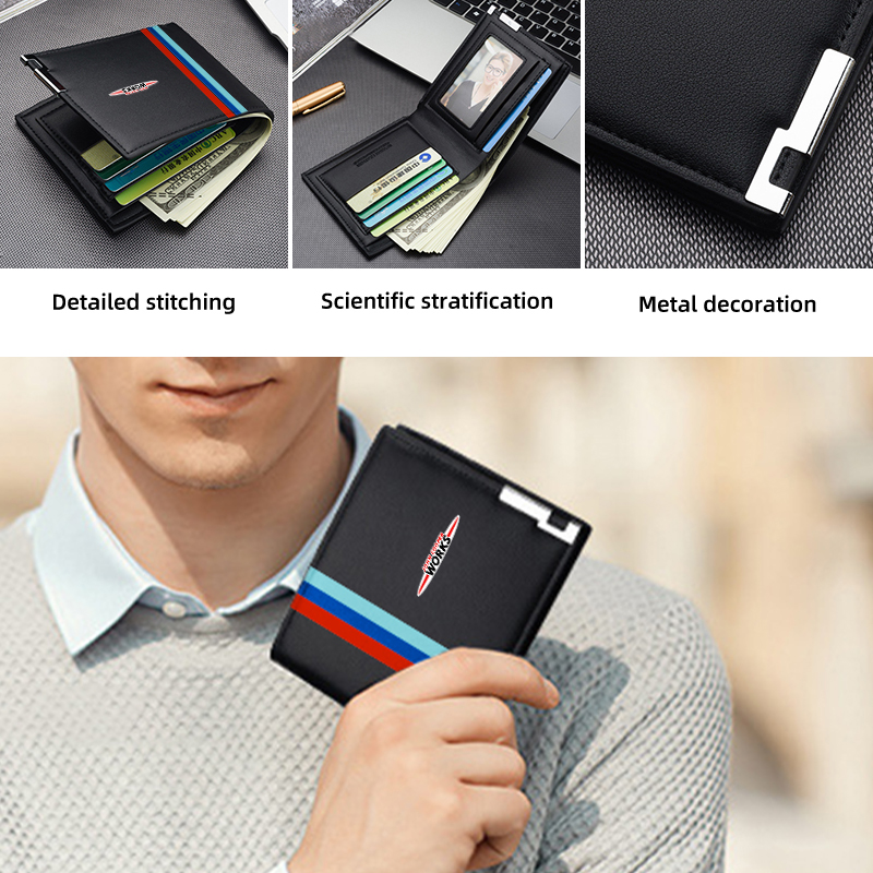 Car Men's Leather Wallet Multi - Leather Work For Car 评论和价格