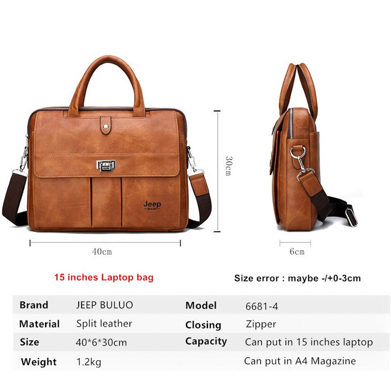 Jeep Buluo Men's Leather Brief - Leather Work Handbags 评论和价格