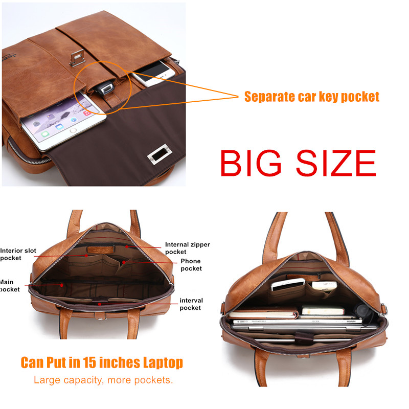 Jeep Buluo Men's Leather Brief - Leather Work Handbags 评论和价格
