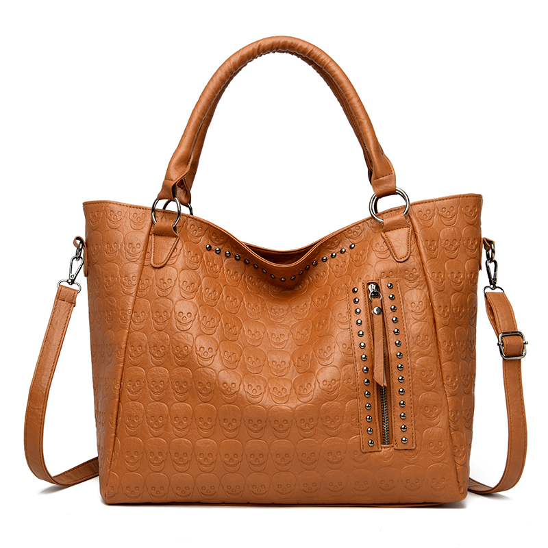 Punk Skull Crossbody Bag PU Le - Leather Work Handbags 评论和价格