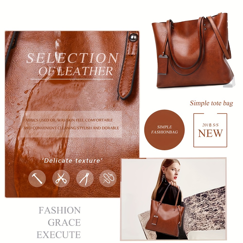 Fashionable Classic Retro Leat - Leather Work Handbags 评论和价格
